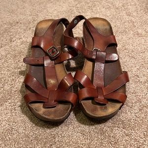 Lola Sabbia Cork Wedge Slingback Sandals Size 39